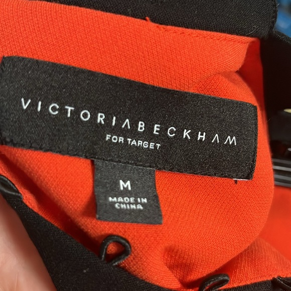 New Victoria Beckham coral/black scalloped dress with ruffle bottom - Picture 6 of 15